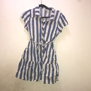 Denim/white built in dress w/ pockets size xl 14/16